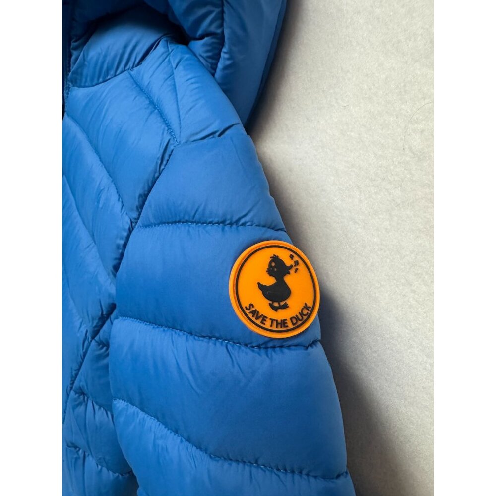 Save The Duck Kids Blue Puffer Coat With Hood Size 3 Years Animal-Free Outerwear - Picture 3 of 14